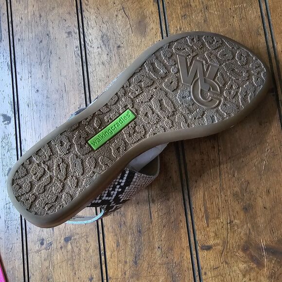 Walking Cradles NATALIA Leather Snakeskin Print Toe Loop Sandals Size 8 W - Picture 6 of 7